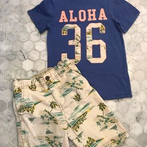 Carter’s Aloha matching tee and shorts